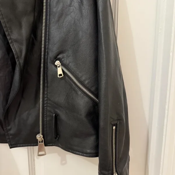 Faux leather jacket Black Size 4 - Image 3