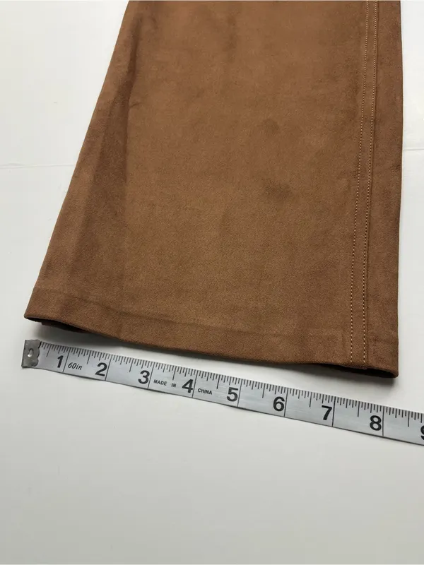 Abercrombie & Fitch High Rise 90s Relaxed Pant Brown Faux Suede Women 28 / 6 NEW - Image 11