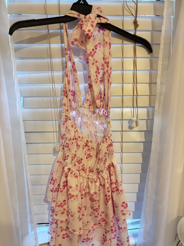 Shein S Pink Halter Dress - Image 3