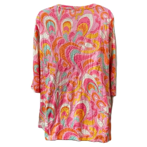 Ali Miles Blouse V-Neck Tunic Abstract Geometric Print Size Medium Top - Image 7