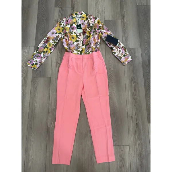 Tuckernuck Wildflower Fields Adalie Jumpsuit Pink Floral Stretch Elegant 6 $298 - Image 3