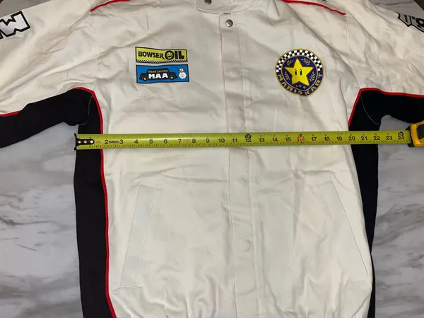 Nintendo Brand New Mario Kart Racing Jacket Large Cream Graphic Bomber - Image 5