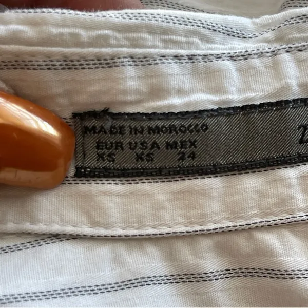 ZARA | Pinstriped Poplin Button Down Shirt Sz XS - Image 8