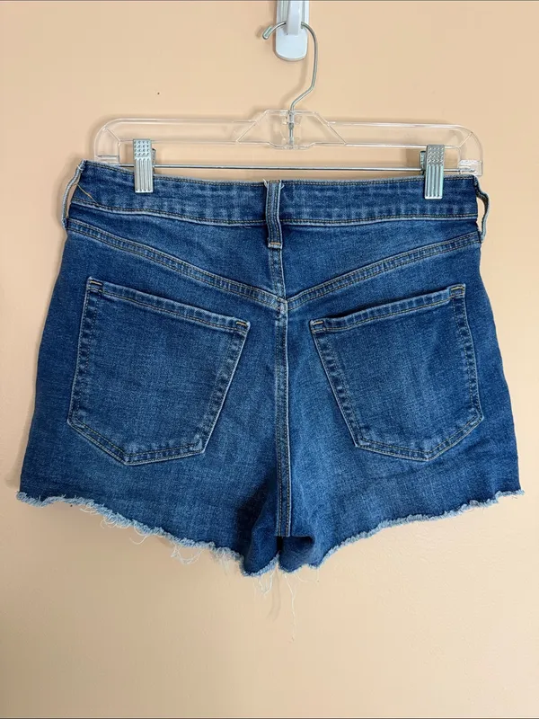 Old Navy Blue Distressed Denim Cutoff Shorts - Image 5