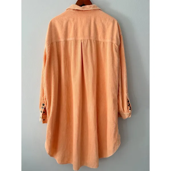 We The Free Peach Snap Button Up Sweater Medium - Image 2