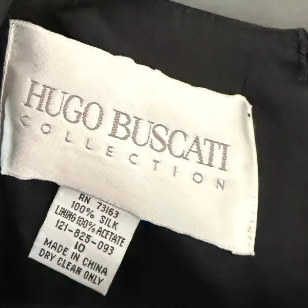 Hugo Buscati Collection Womens Black‎ 100% Silk Sleeveless Sheath Dress Size 10 - Image 8