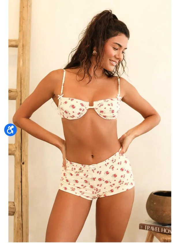 Dippin' Daisy's Bikini Set with shorts Tan Size M - Image 6
