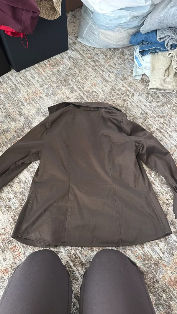 Talbots long sleeve collared top Brown Size 8 - Image 2