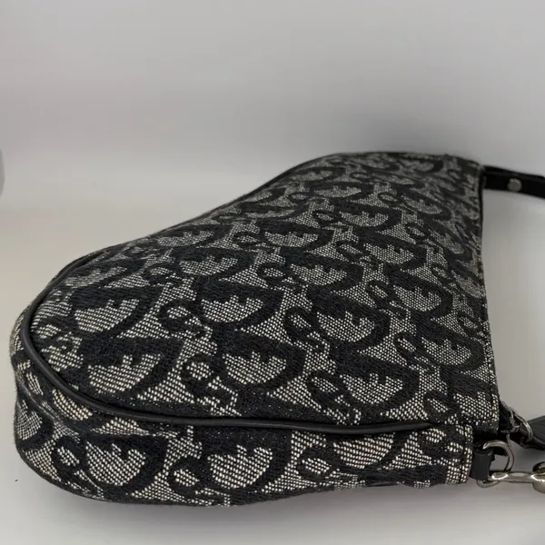 Christian Dior Vintage Saddle Bag in Black Logo Denim - Image 5