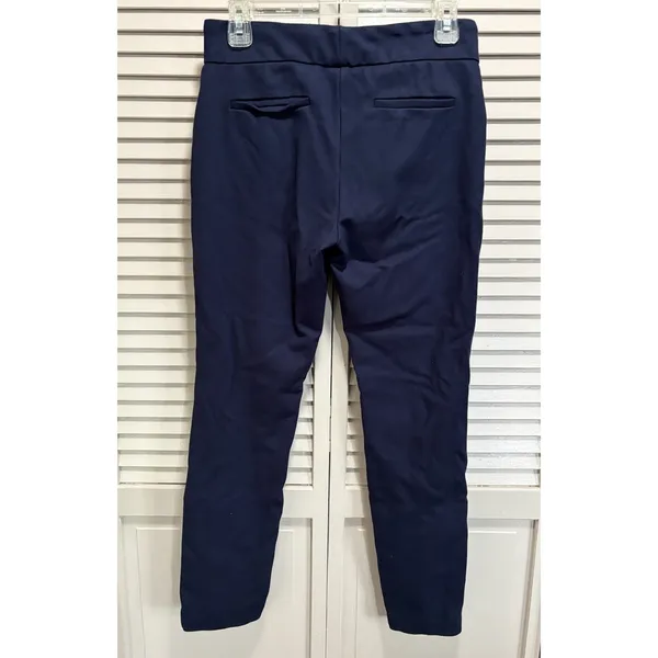 Hilary Radley Navy Skinny Pants Size Sm Mid Rise Elastic‎ Waist Pull On - Image 3