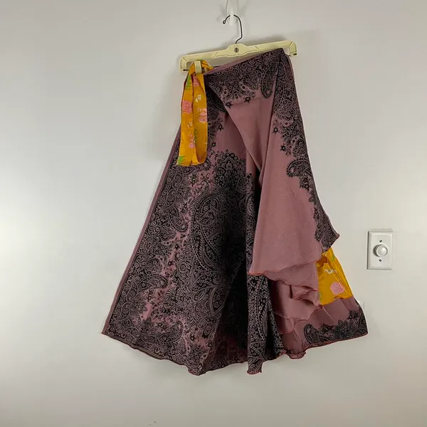 Reversible Maxi Wrap Skirt BINW603 Yellow - Image 2