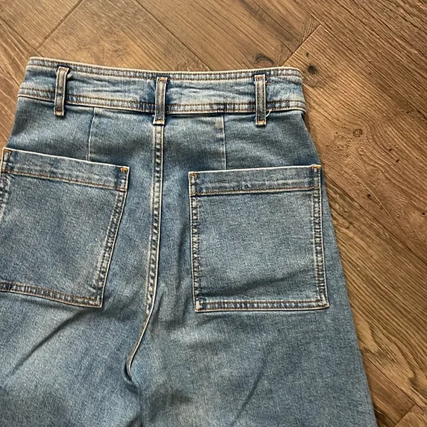 Zara Marine Straight Blue Jean Size 4 - Image 7