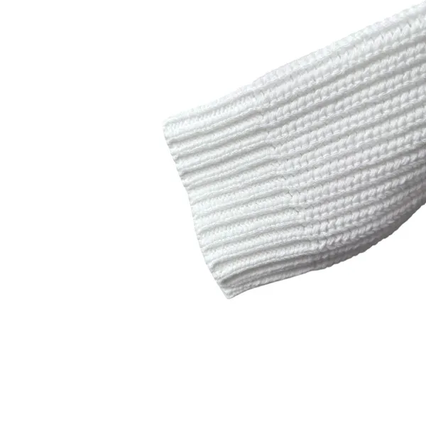 Lauren Ralph Lauren White‎ Fold Over Collar Waffle Knit Sweater Women's Size XL - Image 3