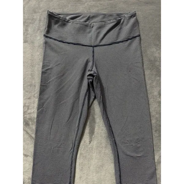Lululemon Women's‎ Wunder Under Pant Super Stripe Cadet Blue White Size 6 - Image 2