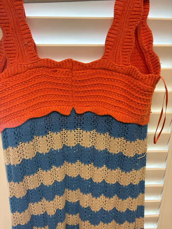 Zara crochet dress orange and blue - Image 5