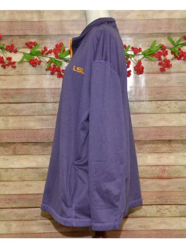 LSU Tigers Knights Apparel Unisex XL Purple 1/4 Zip Pullover Fleece NCAA - Image 6