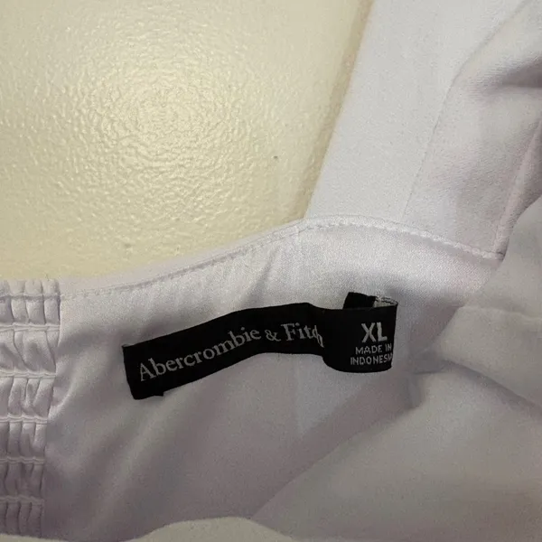 Abercrombie Fitch White Square Neck Wide‎ Leg Jumpsuit Women's XL - Image 4