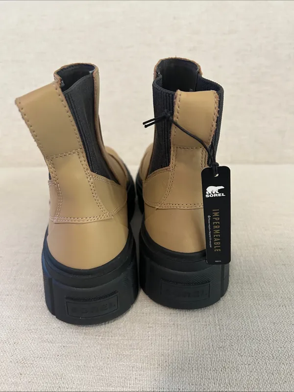 Sorel Caribou x Chelsea Waterproof Boots, Tan/Black, Size 8.5, NWT no box - Image 7