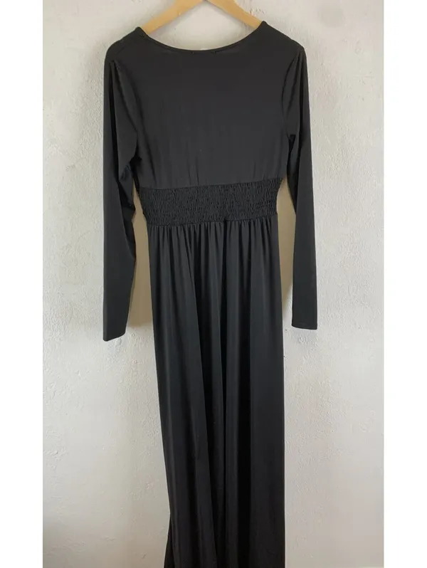 Baltic Born Ariana Black Maxi Dress Long Sleeve Slouch Smocked Waist NWT Size L - Image 11