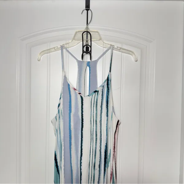 Antibes Blanc X Anthropologie‎ Large Stripe Halter Maxi Dress Vacation, Resort - Image 3