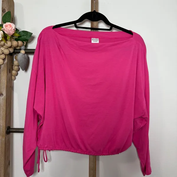 Athleta Pink Long Sleeve Cinched Tie Athletic Shirt Size Small‎ - Image 2