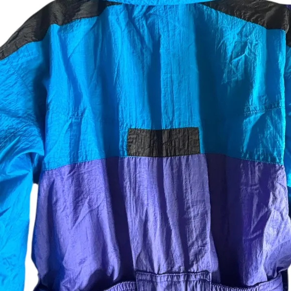 Vintage 90s Inside Edge Purple Blue One Piece Ski Suit‎ Youth XL Womens Fit Snow - Image 7
