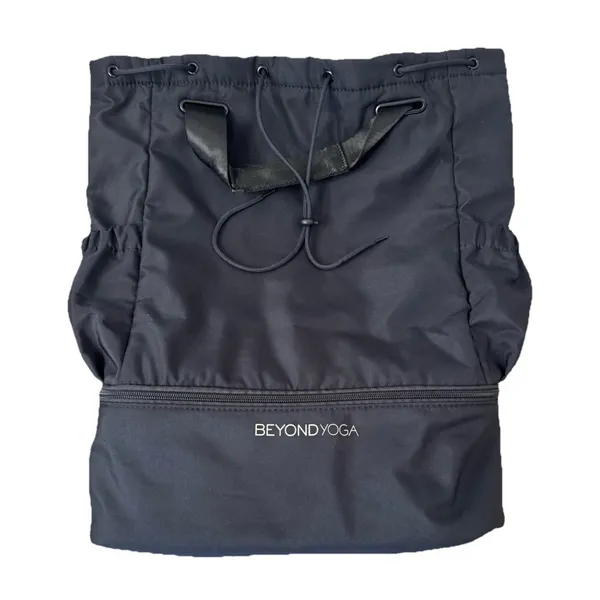 BEYOND YOGA Convertible Backpack Drawstring Tote Lightweight Black Gym Bag - Image 12