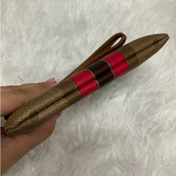 COACH Brown Coated Canvas Wristlet - Image 3