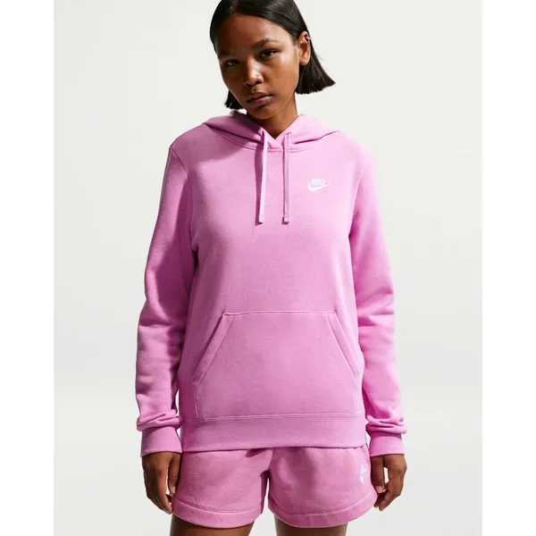 Nike Sportswear Club Pink Fleece Women's Pullover Hoodie Size Medium NWT - Image 2