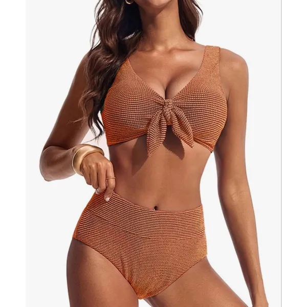 NEW Hanna Nikole High Waisted Bikini 2 Pc Swimsuit Tummy Control XL - Image 9