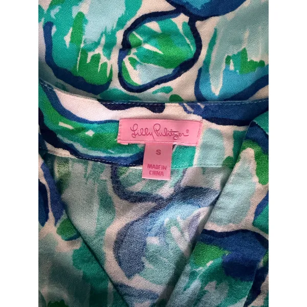 Lilly Pulitzer Achelle Swing Dress Agate Green Lazy River pattern women's small - Image 4