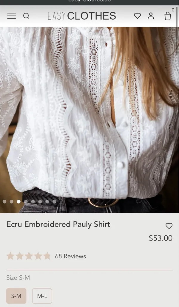 Easy Clothes White Eyelet Top - Image 2