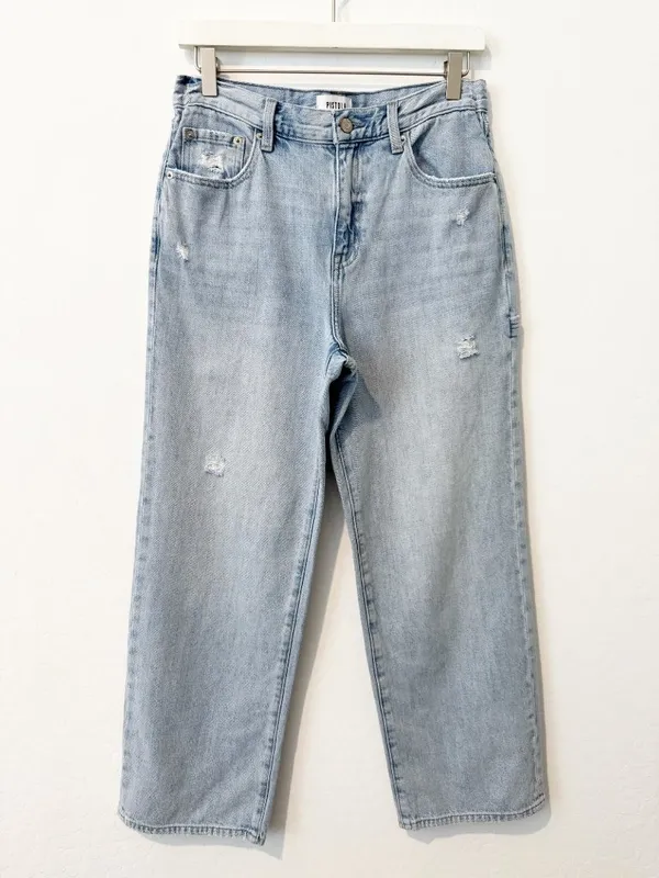 Pistola Dylan Carpenter Jeans Size 26 Wide Leg Baggy Light Wash Denim Utility - Image 3