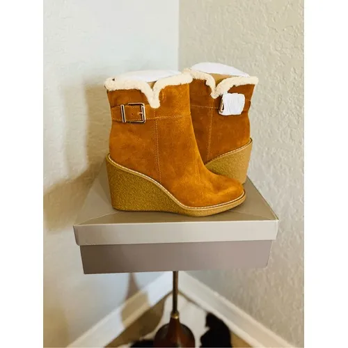 FRANCO‎ SARTO Ulayna Water Resistant Suede Fleece Wedge Bootie, Brown, 11, NWT - Image 2