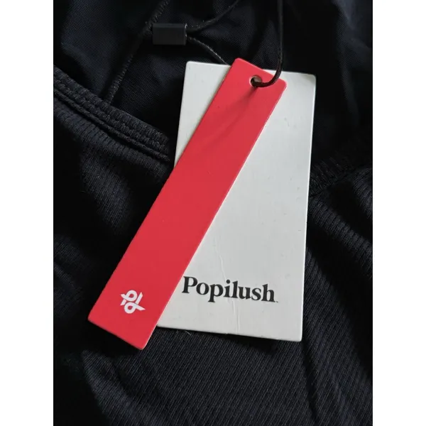 Popilush NWT Shapewear Modal Sculpting Mini Tank Dress Medium Black Ribbed Knit - Image 6