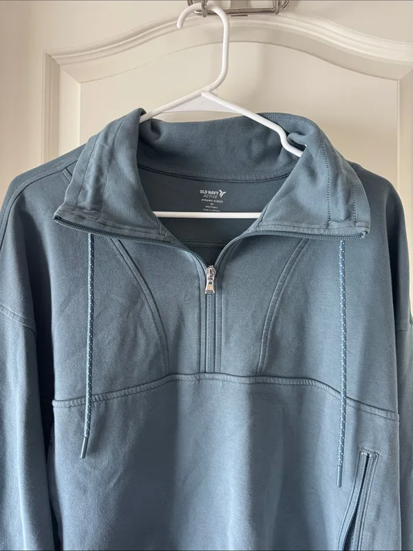 Old Navy Women's Half-Zip Pullover Sweatshirt - Slate Blue / Q6 - Image 2