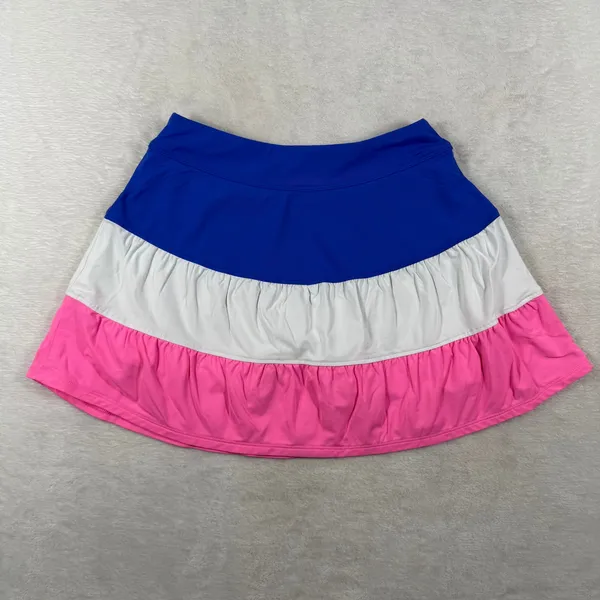 Lilly Pulitzer Luxletic XXS Ruffled Skort Blue White Pink Colorblock Activewear - Image 7