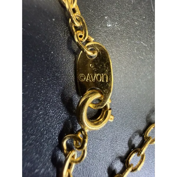 Vintage Avon 1992 Gold Tone “M” Initial Letter Pendant Chain Necklace 28” L - Image 5