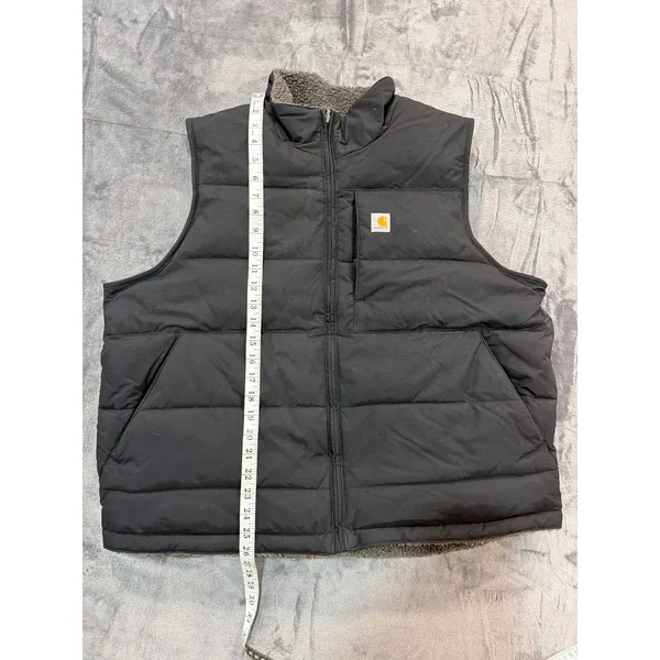 Carhartt Reversible Vest Womens Black Grey Sherpa Quilted OV5607-W XL - Image 9