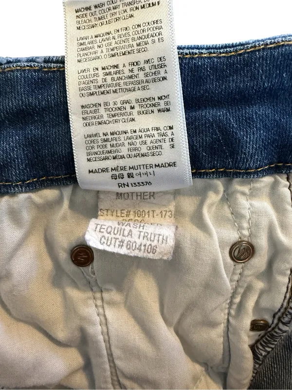 MOTHER The Looker Tequila Truth Skinny Jeans Distressed Women’s Size 28 - Image 9