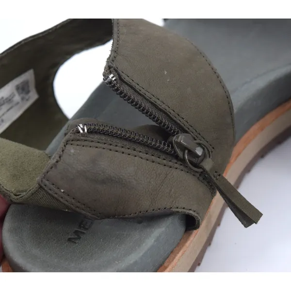 Merrell District‎ Mendi Backstrap Sandals Womens 8 Olive Green Good Leather Zip - Image 9