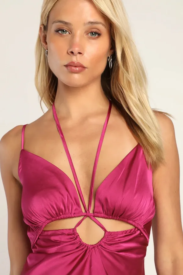 Lulus Pink Holiday Cut Out Dress - Image 3