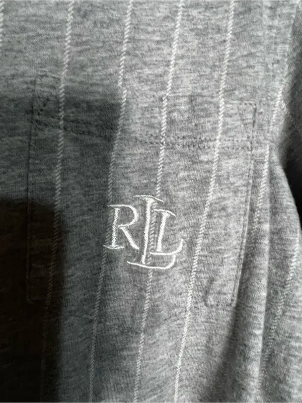 Lauren Ralph Lauren Essentials Bingham Knits Gray White Striped Capri Pajama Set - Image 5