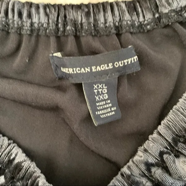 American Eagle Navy Blue Velvet Off Shoulder Top Size XXL - Image 5