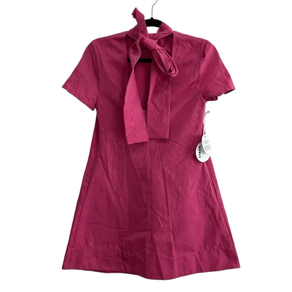 NEW NWT STAUD Mini Ilana Dress In Lollipop Pink - Image 6