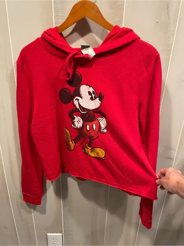 Cute red Disney Mickey mouse classic soft lightweight crop sweatshirt - Image 5