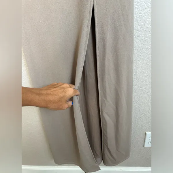 NEW Birdy Grey Kira Bridesmaid Dress With Slit In Chiffon Taupe size XS $105 - Image 8