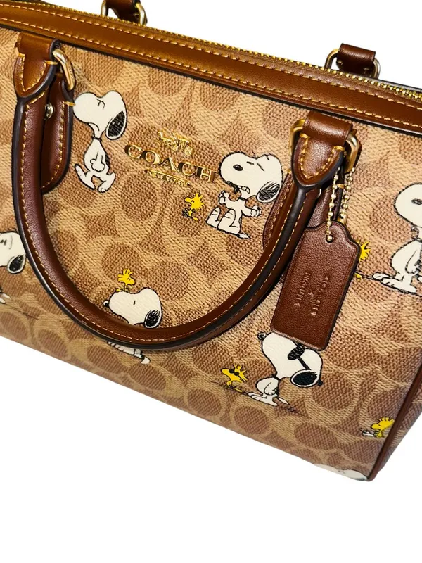 Coach X Peanuts Rowan Satchel with Snoopy Print in Signature Canvas - Image 8