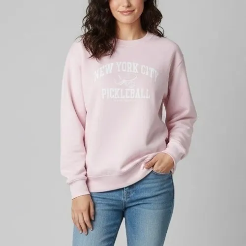 LoveShackFancy x First Port NYC Pickleball Graphic Sweatshirt Pink Size Large - Image 8