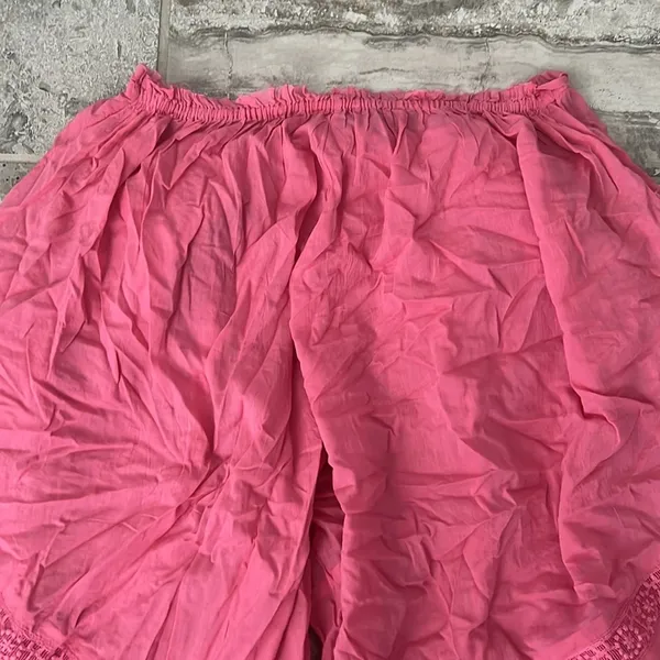 Free People Intimately PINK Cotton Sheer Pants w/Lace Trim, Size M, New w/o Tag - Image 7